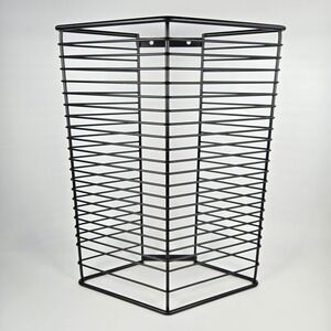 Black Metal Wire CD Storage Rack Wall Mount or Freestanding Media Tower 48 Disc